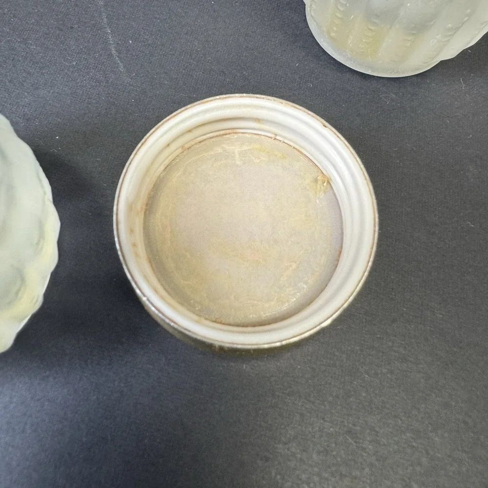 VTG 1970's Estee Lauder Re-Nutriv Sheer Shell Frosted Jar Gold Top Lot Empty SM